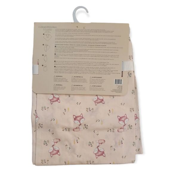 Catherine MalandrinoBaby Girls 2 Pc Headband & Swaddle Set - Pink Fox - Picture 2 of 5